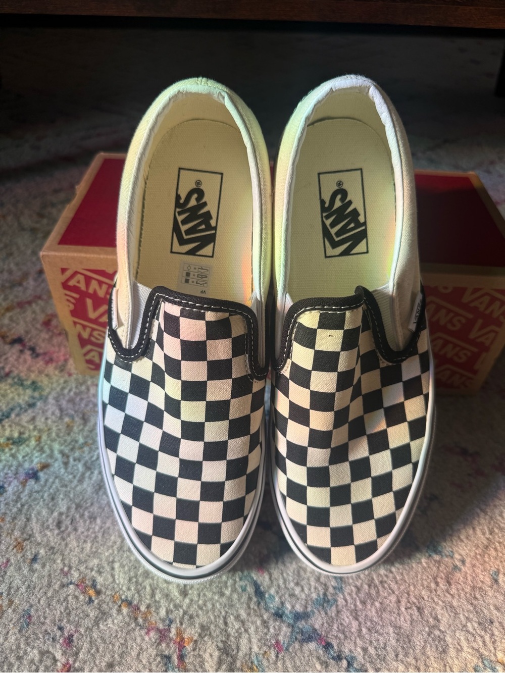 Vans Checkerboard Slip-On Sneakers - Black & White